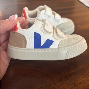 Veja White and Blue Sneakers with Velcro Straps BRAND NEW- never worn!!